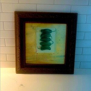 Chili Pepper Art in Ornate Frame